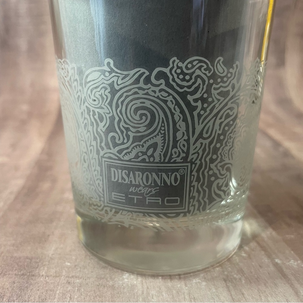 Disaronno Wears Etro 12oz Rocks Cocktail Glass Paisley Design